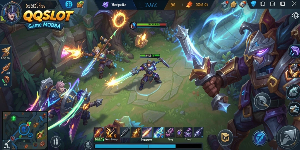 Tangkapan layar gameplay MOBA yang mendebarkan di QQSLOT.