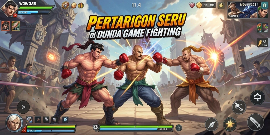 Tampilan gameplay WOW388 yang penuh aksi dalam pertarungan menyenangkan.